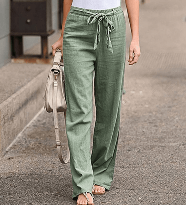 Joleen - Women's Relaxed Pants with Drawstring and Elastic Waist