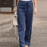 Joleen - Women's Relaxed Pants with Drawstring and Elastic Waist
