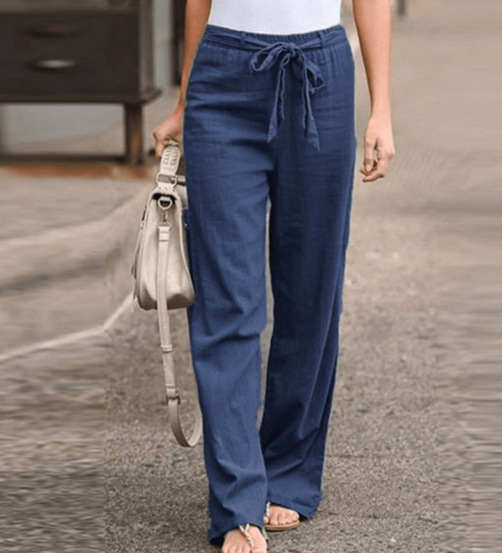 Joleen - Women's Relaxed Pants with Drawstring and Elastic Waist