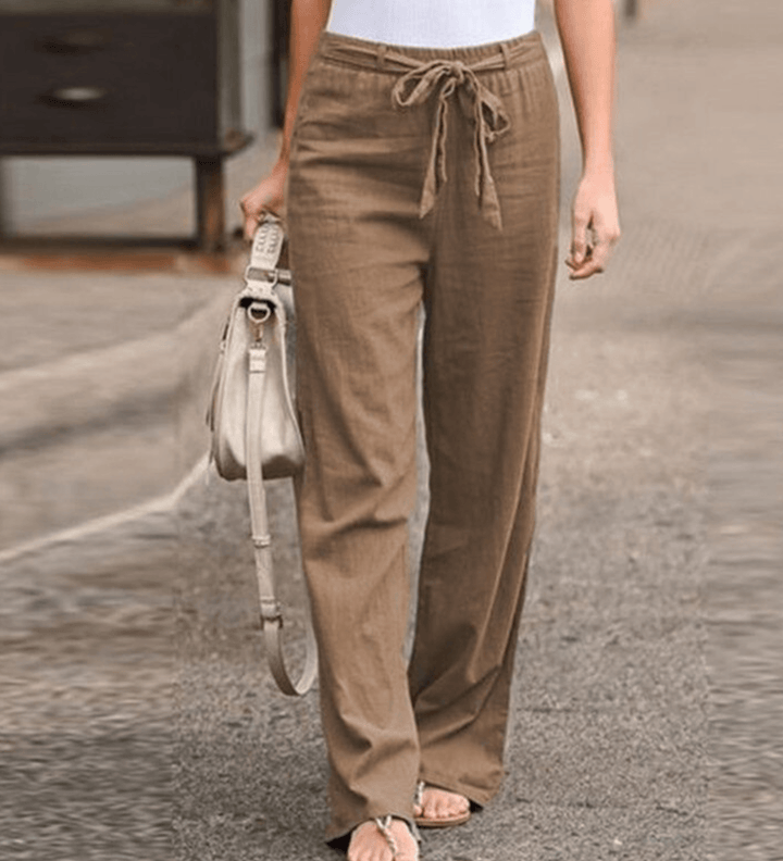 Joleen - Women's Relaxed Pants with Drawstring and Elastic Waist