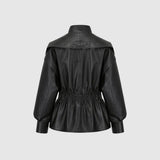 Valentina Moreau | Luxe Faux Leather Peplum Jacket For Women