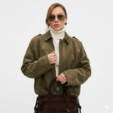 Charlotte Bellini | Oversized Suede Bomber Jacket For Women