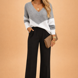 Isabella Romano | Soft Knit V-Neck Sweater For Women