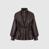 Valentina Moreau | Luxe Faux Leather Peplum Jacket For Women