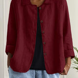 Amélie Rousseau | Sky Breeze Button Linen Jacket with Relaxed Elegance For Women