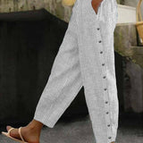 Linaya - Striped Button Pants