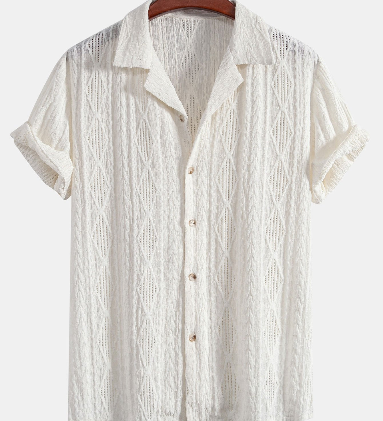 Geometric Jacquard Cuban Shirt