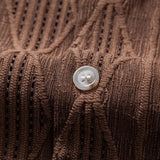 Geometrisch Jacquard Cubaanse Shirt & Rechte Linnen Broek