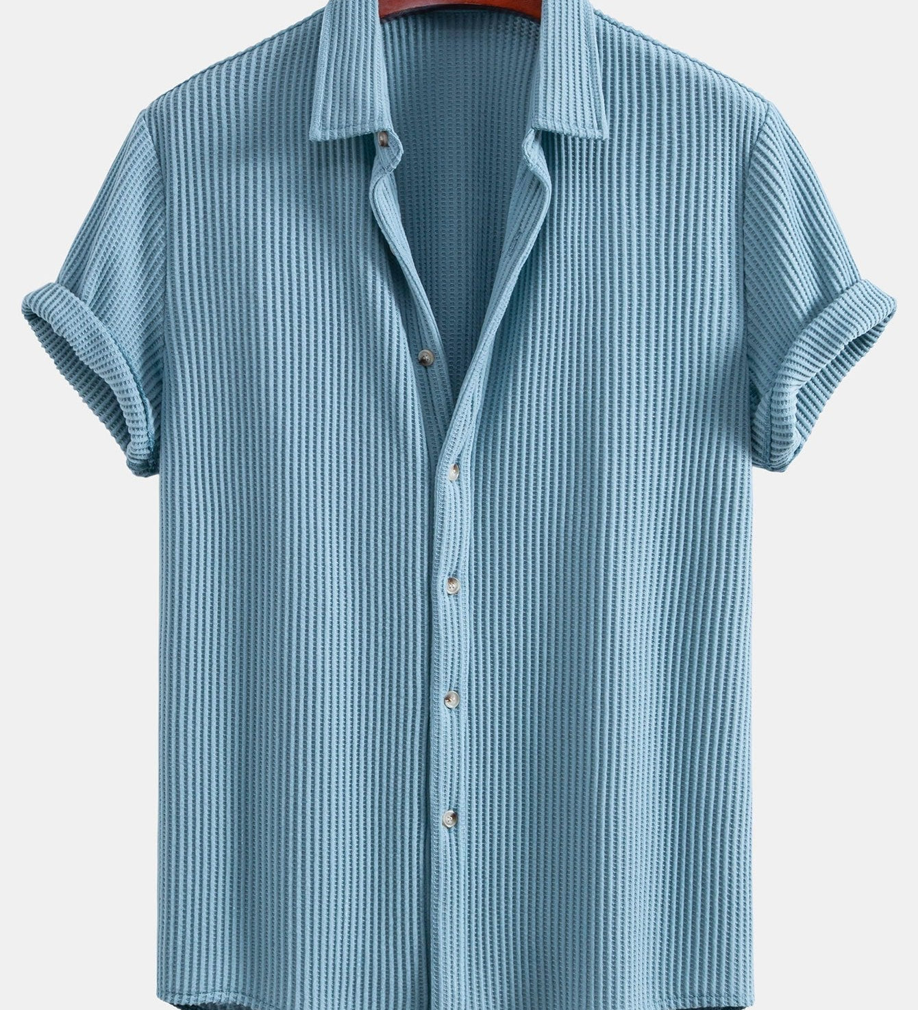 Button-Up Waffle Shirt