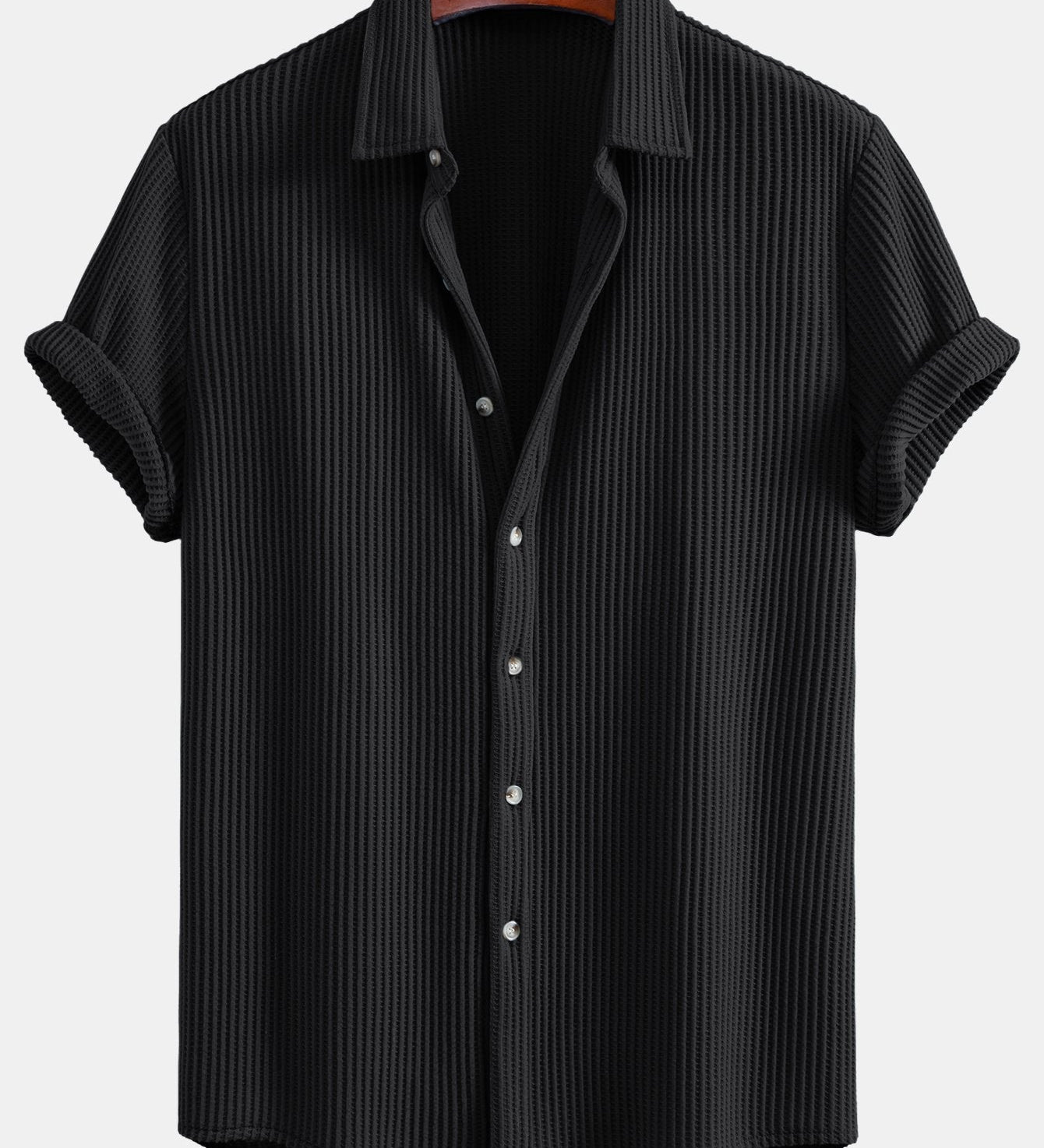 Button-Up Waffle Shirt