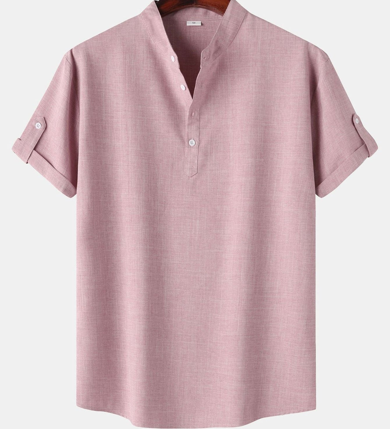 Short Sleeve Linen Henley Shirt
