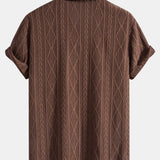 Geometrisch Jacquard Cubaanse Shirt & Rechte Linnen Broek