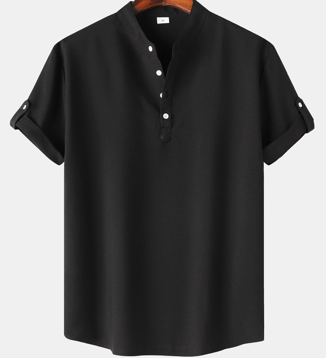 Short Sleeve Linen Henley Shirt