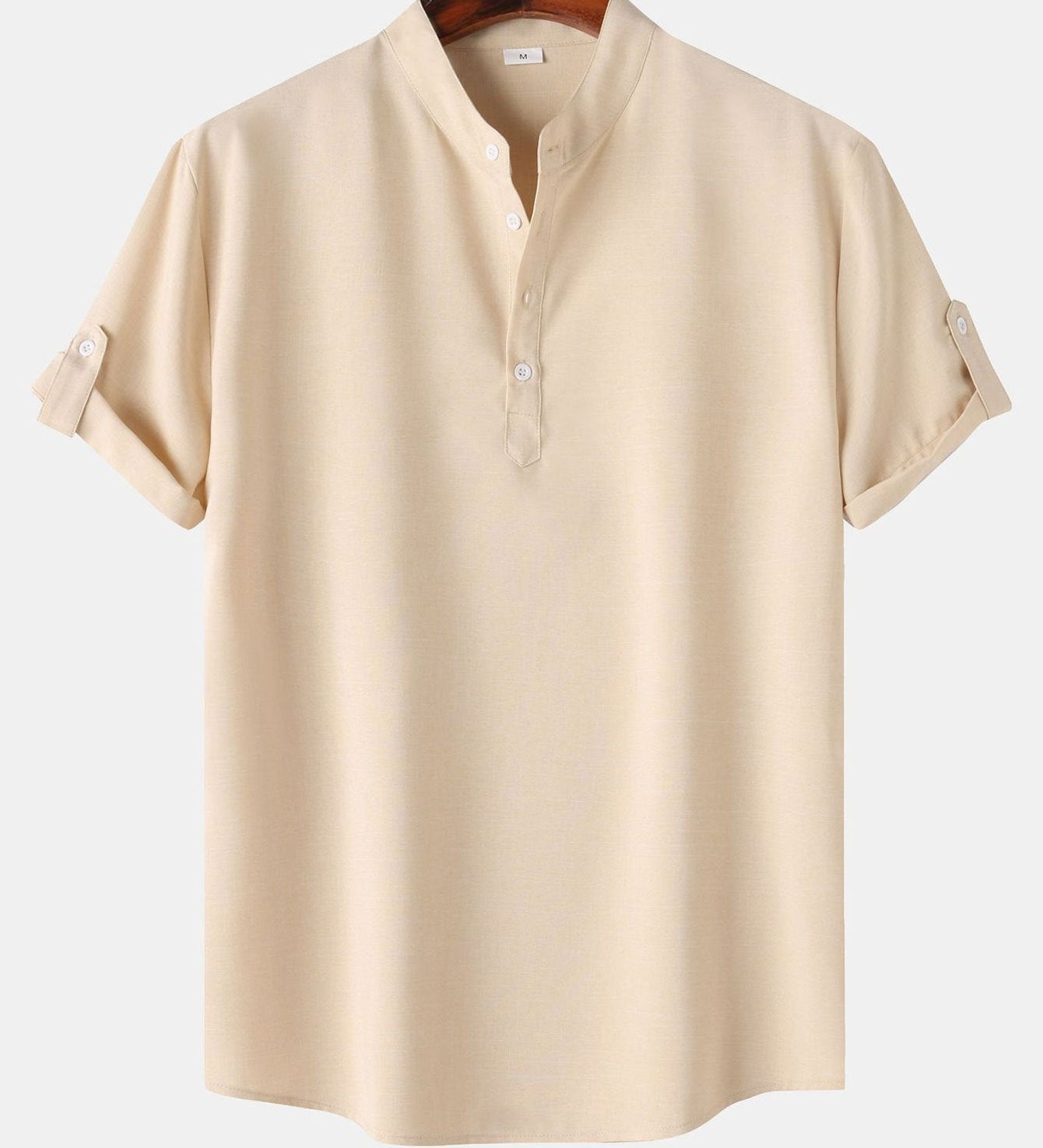 Short Sleeve Linen Henley Shirt