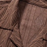 Geometrisch Jacquard Cubaanse Shirt & Rechte Linnen Broek