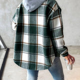 Grace Sutton | Plaid Flannel Hooded Shacket For Women