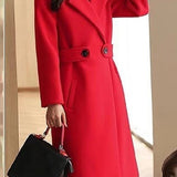 Elena Whitmore | Premium Belted Long Wool Coat For Women