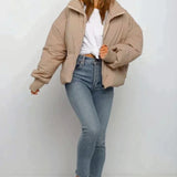 Mia Thompson | Cropped Quilted Puffer Jacket For Women