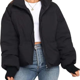 Mia Thompson | Cropped Quilted Puffer Jacket For Women