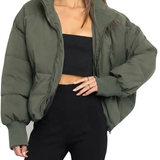 Mia Thompson | Cropped Quilted Puffer Jacket For Women